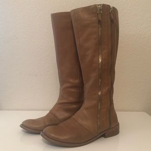 Tahari Andy - Tall Tan Double Zip Boots